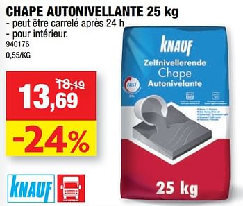 Promotions Chape autonivellante - Knauf - Valide de 28/09/2022 à 09/10/2022 chez Hubo