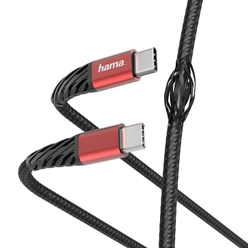 Promoties HAMA Oplaad-/gegevenskabel Extreme, USB-C - USB-C, 1,5 m, zwart/rood - Geldig van 20/01/2022 tot 15/02/2022 bij Auva