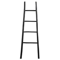 Decoratieve ladder Roel - zwart - 160x55x5 cm - Leen Bakker-Huismerk - Leen Bakker