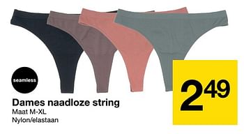 Promoties Dames naadloze string - Huismerk - Zeeman  - Geldig van 01/10/2022 tot 14/10/2022 bij Zeeman