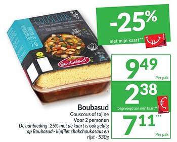 Promoties Boubasud couscous of tajine - Boubasud - Geldig van 04/10/2022 tot 09/10/2022 bij Intermarche
