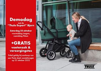 Promoties Demodag met de thule expert bjorn +gratis voetenzak + verzorgingstas - Thule - Geldig van 01/10/2022 tot 31/10/2022 bij Multi Bazar