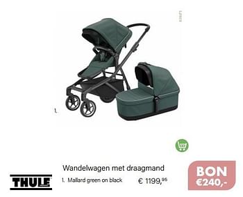 Promoties Wandelwagen met draagmand mallard green on black - Thule - Geldig van 01/10/2022 tot 31/10/2022 bij Multi Bazar