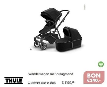 Promoties Wandelwagen met draagmand midnight black on black - Thule - Geldig van 01/10/2022 tot 31/10/2022 bij Multi Bazar