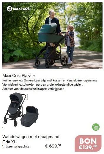 Promoties Wandelwagen met draagmand oria xl essential graphite - Maxi-cosi - Geldig van 01/10/2022 tot 31/10/2022 bij Multi Bazar