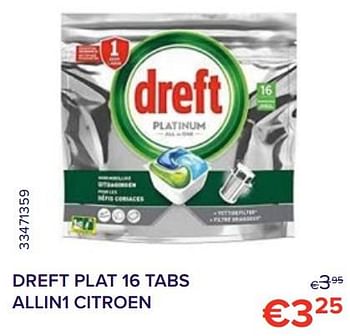 Promoties Dreft plat tabs allin1 citroen - Dreft - Geldig van 01/10/2022 tot 31/10/2022 bij Euro Shop