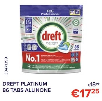 Promoties Dreft platinum tabs allinone - Dreft - Geldig van 01/10/2022 tot 31/10/2022 bij Euro Shop