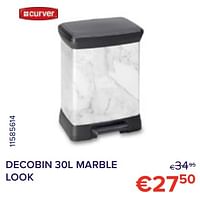 Pedaalemmer decobin 30l marble look-Curver