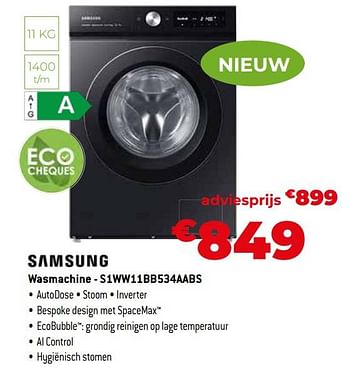 Promoties Samsung wasmachine - s1ww11bb534aabs - Samsung - Geldig van 30/09/2022 tot 31/10/2022 bij Exellent