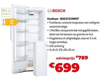 Promoties Bosch koelkast - boksv33nwep - Bosch - Geldig van 30/09/2022 tot 31/10/2022 bij Exellent