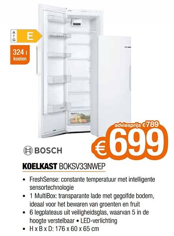 Promoties Bosch koelkast boksv33nwep - Bosch - Geldig van 01/10/2022 tot 31/10/2022 bij Expert