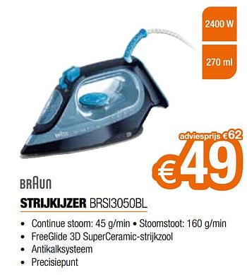 Promoties Braun strijkijzer brsi3050bl - Braun - Geldig van 01/10/2022 tot 31/10/2022 bij Expert