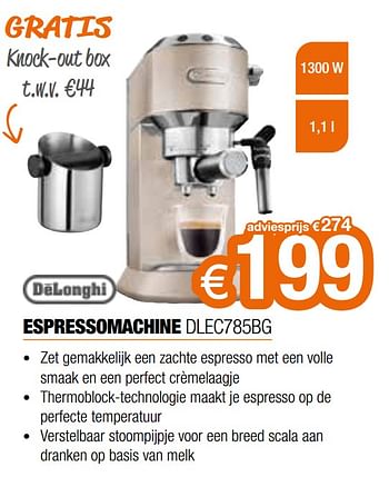 Promoties Delonghi espressomachine dlec785bg - Delonghi - Geldig van 01/10/2022 tot 31/10/2022 bij Expert