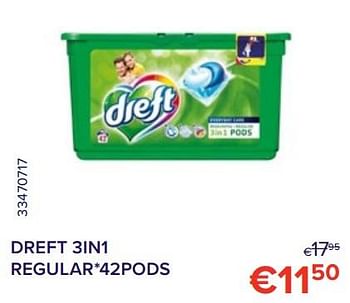 Promoties Dreft 3in1 regular - Dreft - Geldig van 01/10/2022 tot 31/10/2022 bij Euro Shop