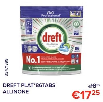Promoties Dreft plat 86tabs allinone - Dreft - Geldig van 01/10/2022 tot 31/10/2022 bij Euro Shop