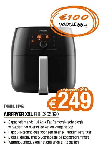 Promoties Philips airfryer xxl phhd965390 - Philips - Geldig van 01/10/2022 tot 31/10/2022 bij Expert