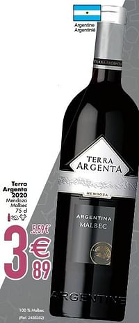 Terra argenta 2020 mendoza malbec-Rode wijnen