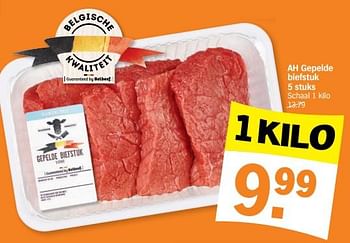 Promotions Ah gepelde biefstuk - Produit Maison - Albert Heijn - Valide de 03/10/2022 à 09/10/2022 chez Albert Heijn