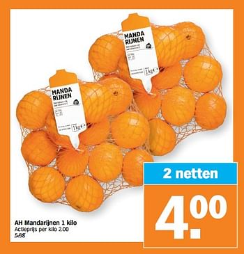 Promotions Ah mandarijnen - Produit Maison - Albert Heijn - Valide de 03/10/2022 à 09/10/2022 chez Albert Heijn