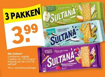 Promoties Alle sultana - Sultana - Geldig van 03/10/2022 tot 09/10/2022 bij Albert Heijn