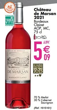 Château de marsan 2021 bordeaux clairet-Rosé wijnen