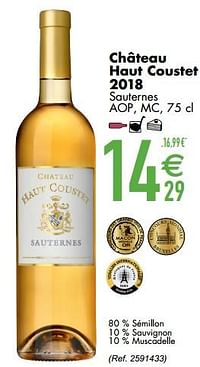 Château haut coustet 2018 sauternes-Witte wijnen