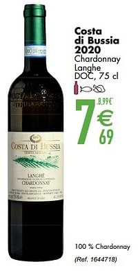 Costa di bussia 2020 chardonnay langhe-Rode wijnen