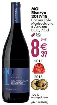 Mo riserva 2017-18 cantina tollo montepulciano d’abruzzo-Rode wijnen