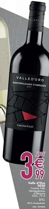 Valle d’oro 2020 cantina tollo montepulciano d’abruzzo-Rode wijnen