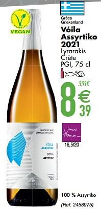 Vóila assyrtiko 2021 lyrarakis crète-Witte wijnen