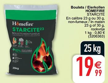 Promoties Boulets - eierkollen homefire starcite - Huismerk - Cora - Geldig van 04/10/2022 tot 17/10/2022 bij Cora