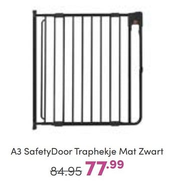 Promotions A3 safetydoor traphekje mat zwart - A3 Baby & Kids - Valide de 02/10/2022 à 08/10/2022 chez Baby & Tiener Megastore