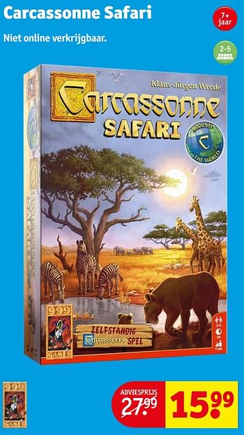 Promoties Carcassonne safari - 999games - Geldig van 04/10/2022 tot 09/10/2022 bij Kruidvat