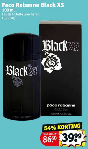 Promotions Paco rabanne black xs edt - Paco Rabanne - Valide de 04/10/2022 à 09/10/2022 chez Kruidvat