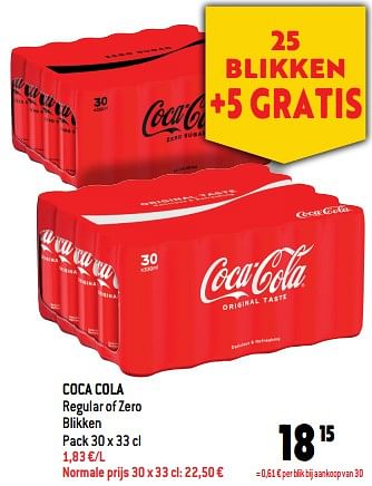Promoties Coca cola regular of zero - Coca Cola - Geldig van 05/10/2022 tot 11/10/2022 bij Louis Delhaize