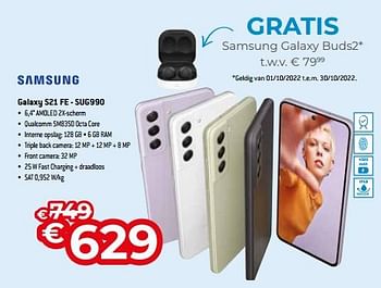 Promoties Samsung galaxy s21 fe - sug990 - Samsung - Geldig van 25/09/2022 tot 31/10/2022 bij Exellent