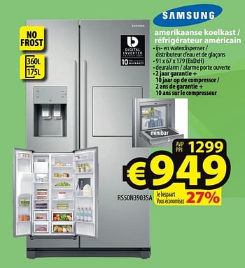 Promoties Samsung amerikaanse koelkast - réfrigérateur américain rs50n3903sa - Samsung - Geldig van 05/10/2022 tot 12/10/2022 bij ElectroStock