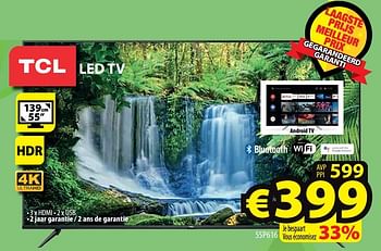 Promoties Tcl led tv 55p616 - TCL - Geldig van 05/10/2022 tot 12/10/2022 bij ElectroStock