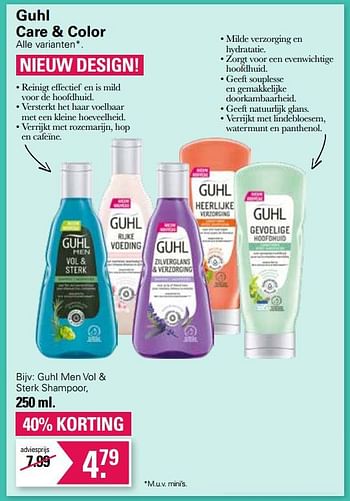 Promoties Guhl men vol + sterk shampoor - Guhl - Geldig van 21/09/2022 tot 09/10/2022 bij De Online Drogist