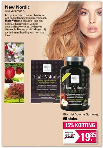 Promoties Hair volume gummies - New Nordic - Geldig van 21/09/2022 tot 09/10/2022 bij De Online Drogist
