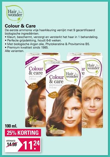 Promoties Hairwonder colour + care - Hairwonder - Geldig van 21/09/2022 tot 09/10/2022 bij De Online Drogist