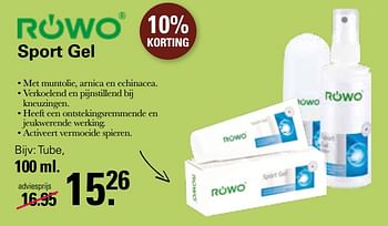 Promoties Sport gel tube - Rowo - Geldig van 21/09/2022 tot 09/10/2022 bij De Online Drogist