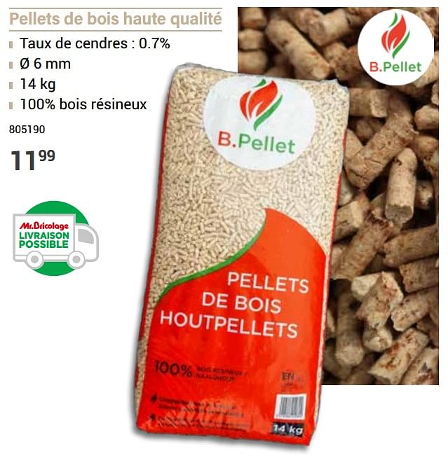 B.Pellet Pellets De Bois Haute Qualité - En Promotion Chez Mr. Bricolage