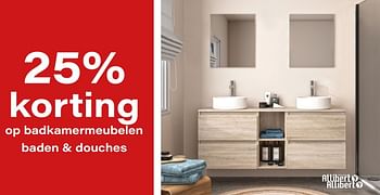 Promoties 25% korting op badkamermeubelen baden + douches - Allibert - Geldig van 01/10/2022 tot 30/11/2022 bij Multi Bazar
