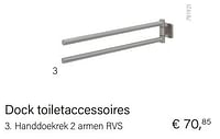 Dock toiletaccessoires handdoekrek 2 armen rvs-Huismerk - Multi Bazar