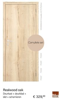 Realwood oak deurkast + deurblad + slot + scharnieren-Thys