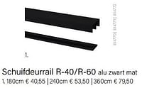 Schuifdeurrail r-40-r-60 alu zwart mat-Storemax