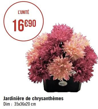 Promotions Jardinière de chrysanthèmes - Produit Maison - Géant Casino - Valide de 03/10/2022 à 30/10/2022 chez Géant Casino