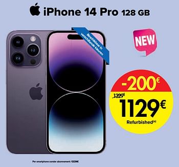 Promoties Apple iphone 14 pro 128 gb - Apple - Geldig van 03/10/2022 tot 07/11/2022 bij Carrefour