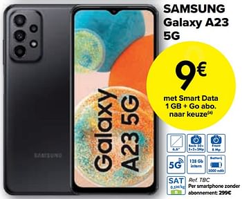 Promotions Samsung galaxy a23 5g - Samsung - Valide de 03/10/2022 à 07/11/2022 chez Carrefour